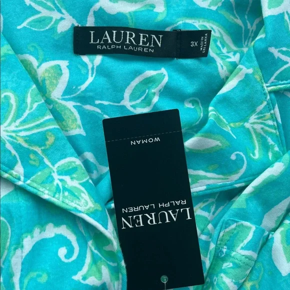 Ralph Lauren Short Sleeve Notch Collar Cropped Pant Pajama Set size 3X - Picture 4 of 4